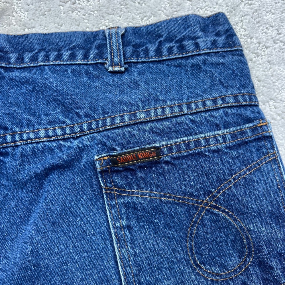 VTG Saddle King Jeans 38x30(36x28.5) Blue Denim Western Cowboy Talon Zipper USA - Picture 11 of 16